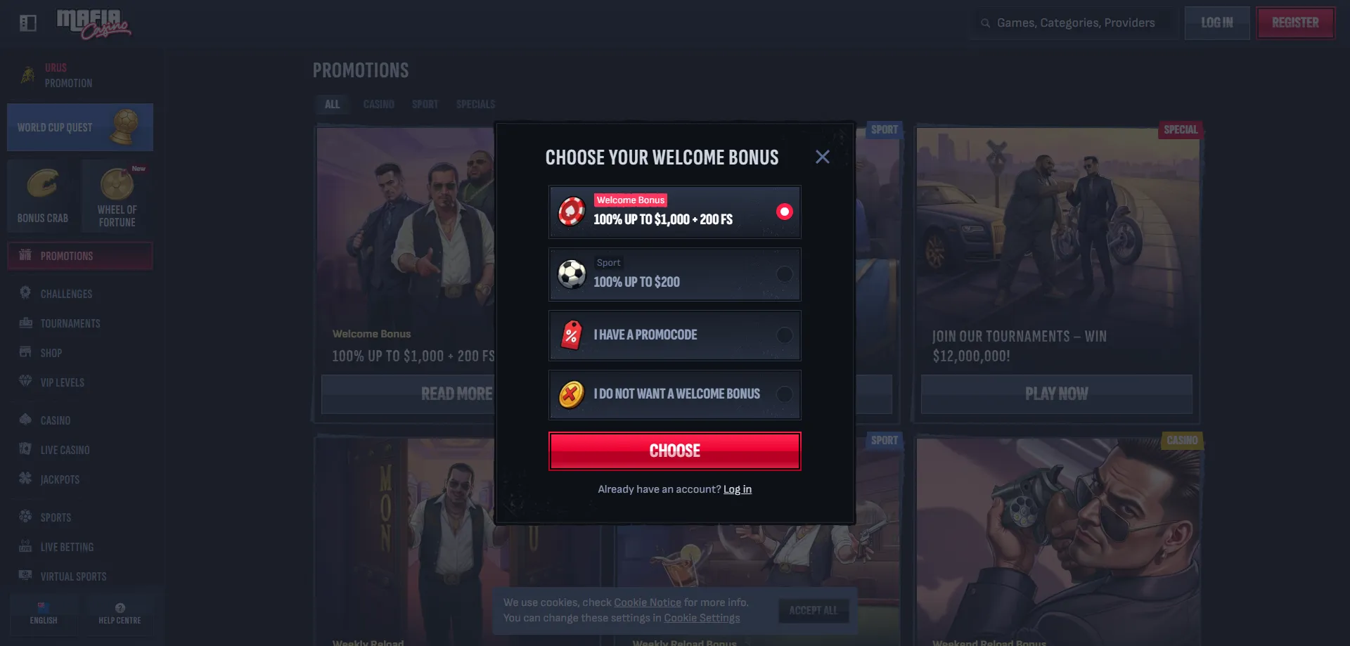 Mafia Casino NZ registration &mdash; sign up in minutes with email or Google