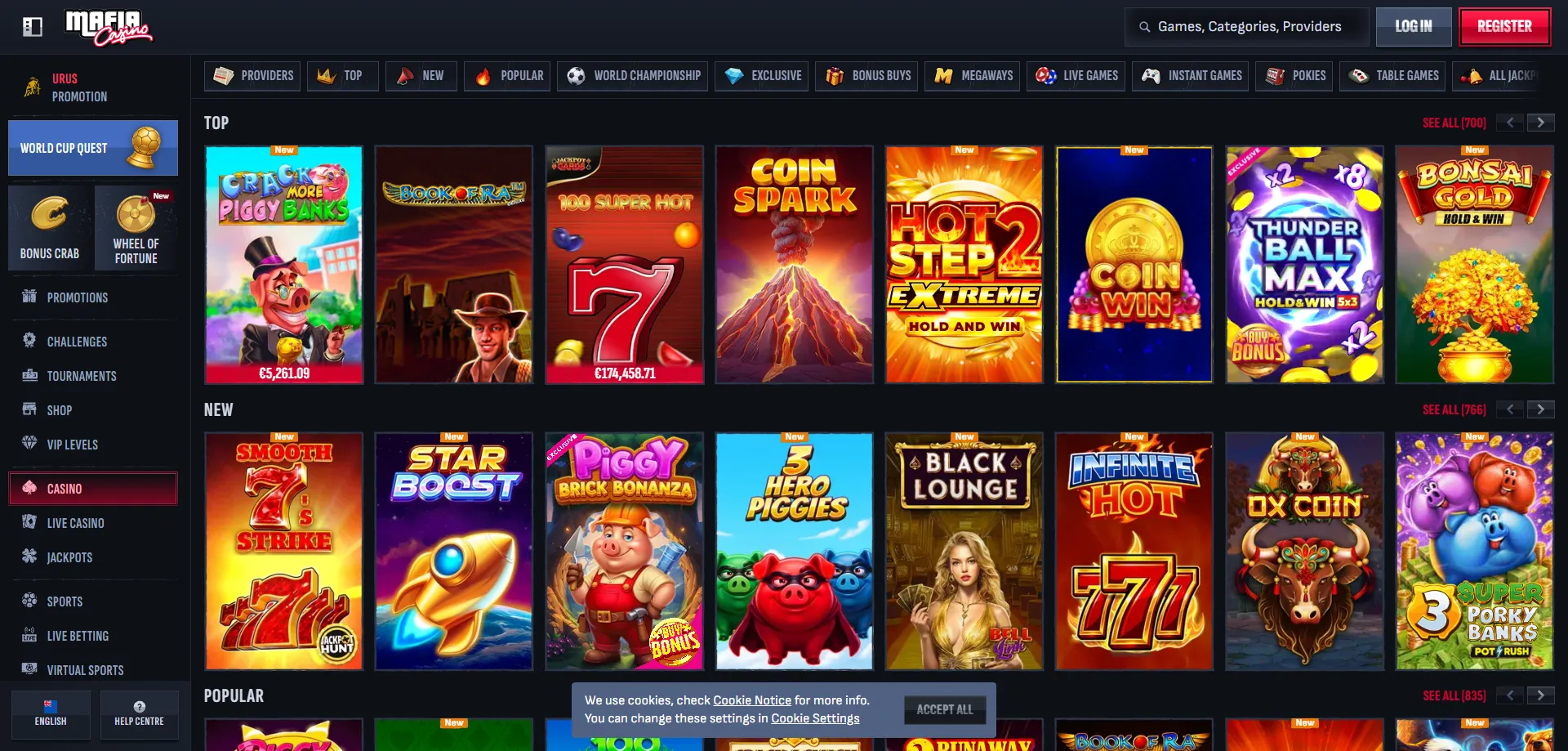 Mafia Casino NZ slot games &mdash; 4000+ titles from top providers